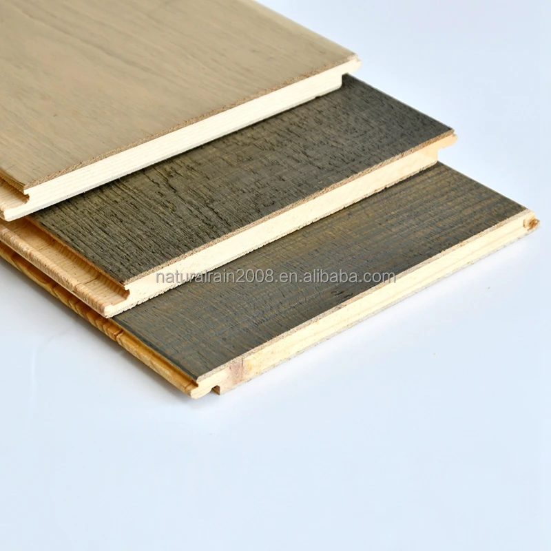 Wide Plank Wash Distressed Wood Floor European White Oak Industrial Engineered Hard Wood Flooring