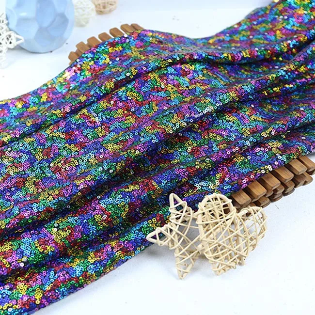 colorful sequin gold foil lace cotton embroidery fabric