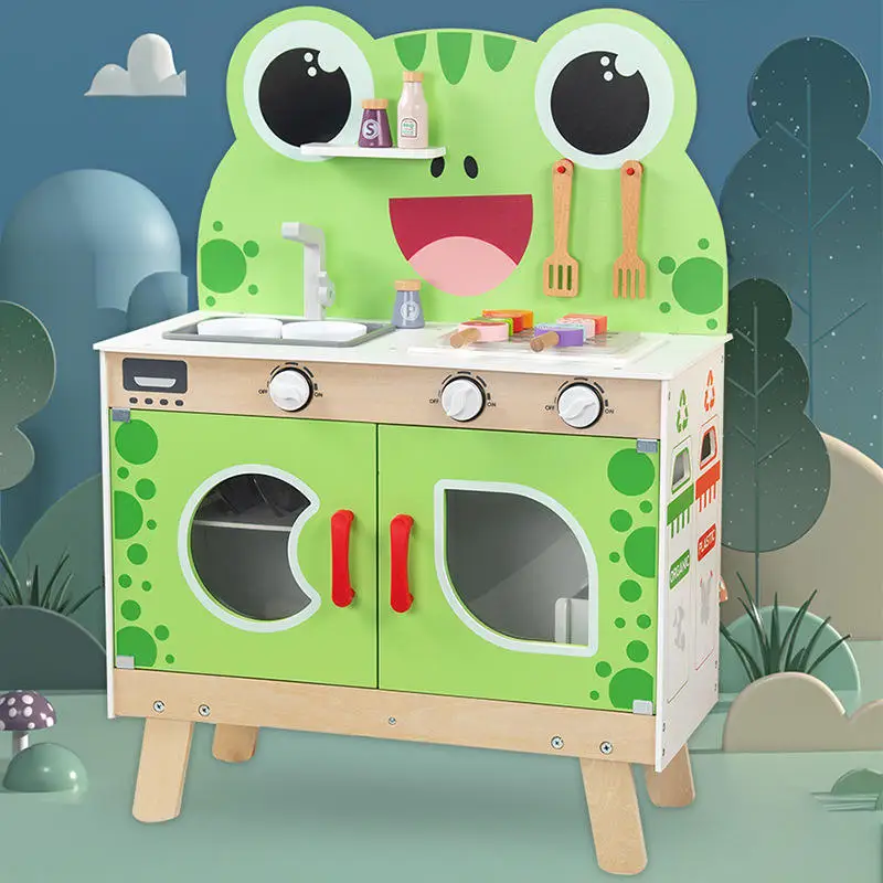 new cat happy educational girls kids toys Wooden Cooking pretend play kitchen toy