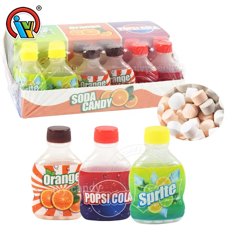 New arrival fruit flavor drink bottle candy tablet candy bubble gum candy dulce