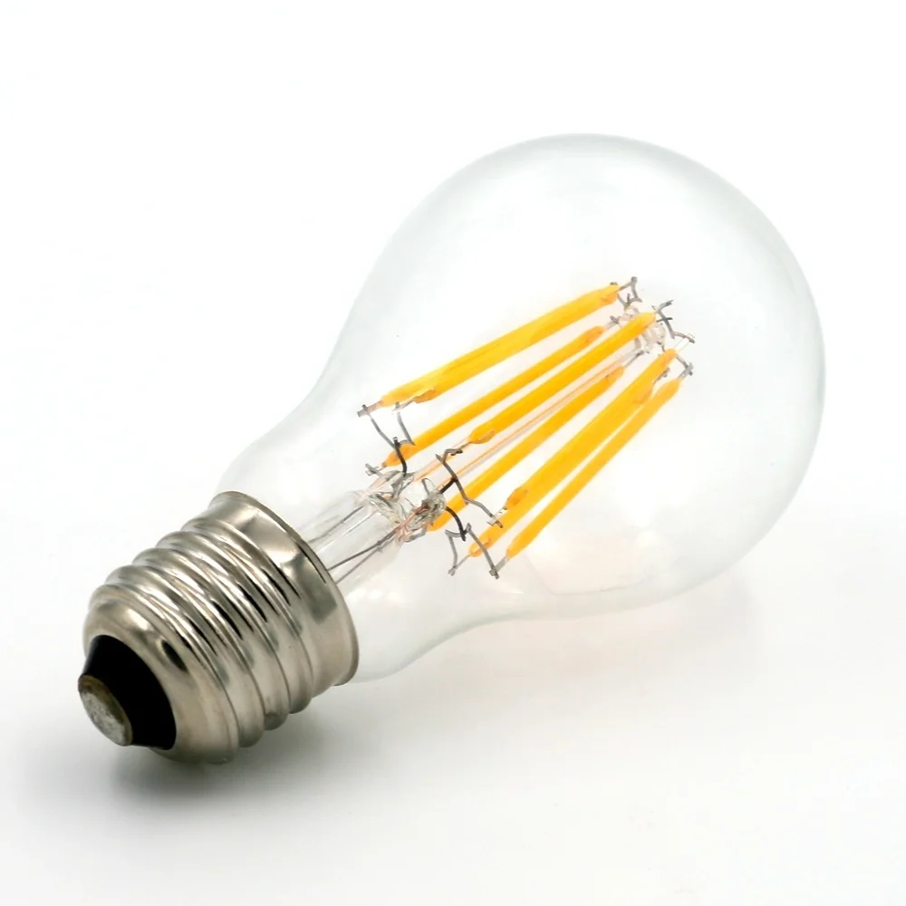 E27 4W 6W 8W Dimmable Filament light lamps 220V 110V A19 edison bulb