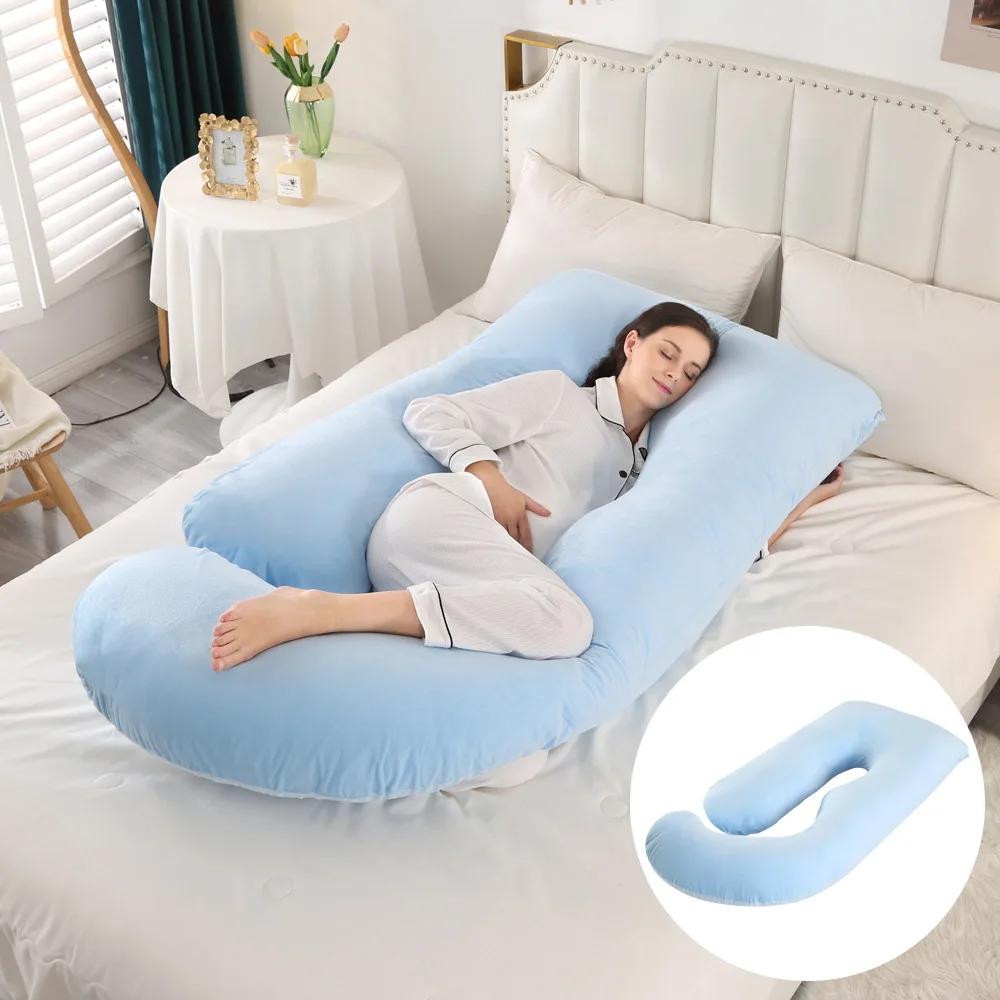 Cotton Velvet U-Shaped Pregnancy Pillow Cases Cheaper Pregnancy Pillow With Removable Cover