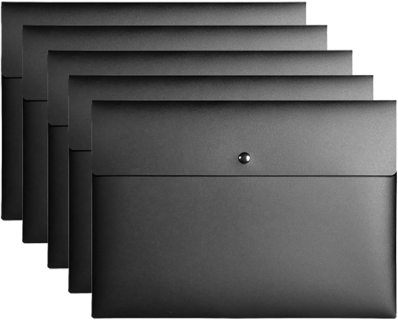 File Folder Pockets File Jacket Plastic Envelope Flat Document Letter Organizer with Snap Button Closure A4 Letter Size