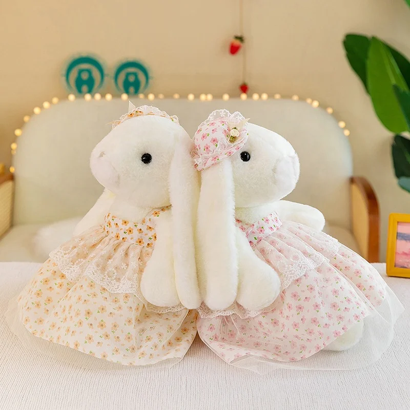 2023 New Design Wholesale Kapok Rabbit Doll Cute Dressing Style Rabbit Plush Toy Sleeping Doll Pillow Gift