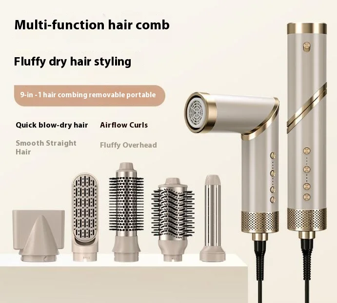 7 in 1 Professional Hair Blow Dryer Brush Straightener Hot Comb foldable 1600W BLDC 110000RMP Metal Hair Curler for Home Salon