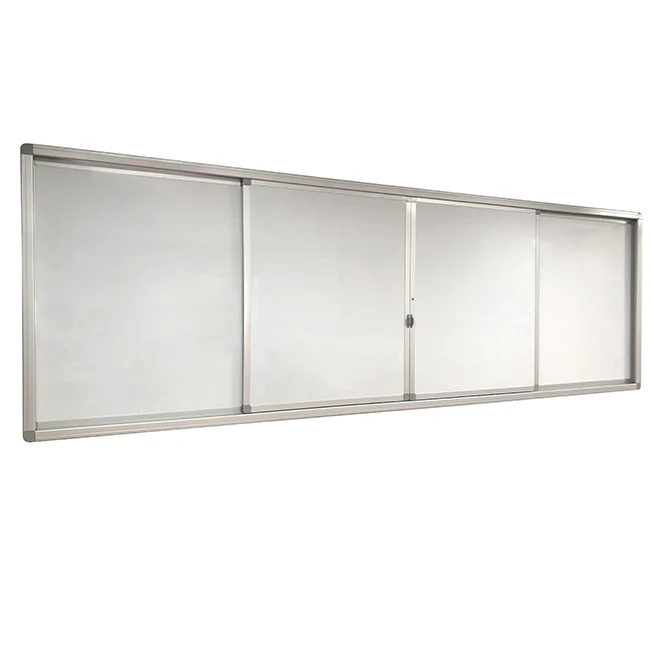 OEM size low MOQ training school teaching furniture magnetic sliding 4pcs panel whiteboard green board for electrical board use