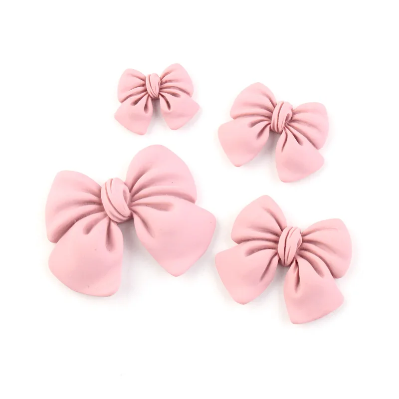 New Matt Bowknot Shape Flatback Resin Cabochons for Hair Ornament Accessories