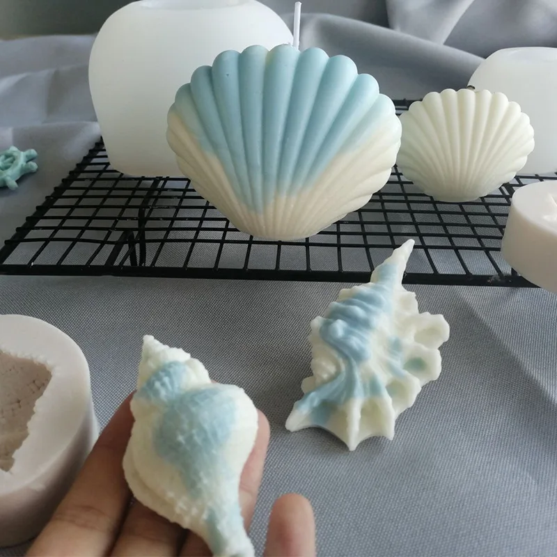 1970 Shell Candle Silicone Mold DIY Ocean Series Conch Plaster Mold