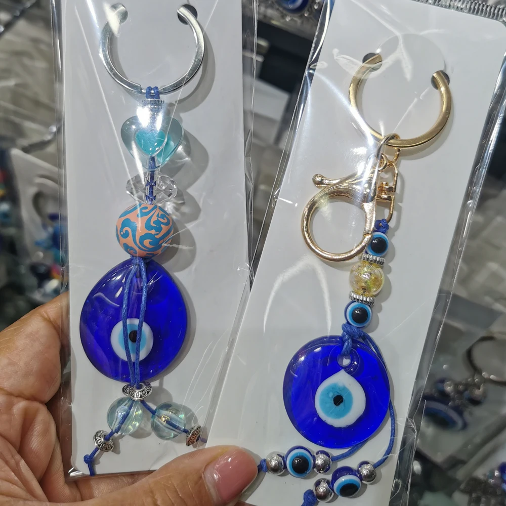 Handmade Turkey Greece Blue Eyes Key Chain Evil Eyes Keychain Charm Pendant