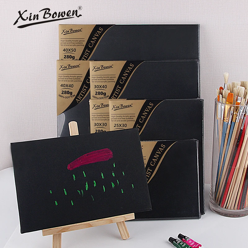 Xinbowen paint canvas black picture frame 280g 100% cotton suitable for artist painting
