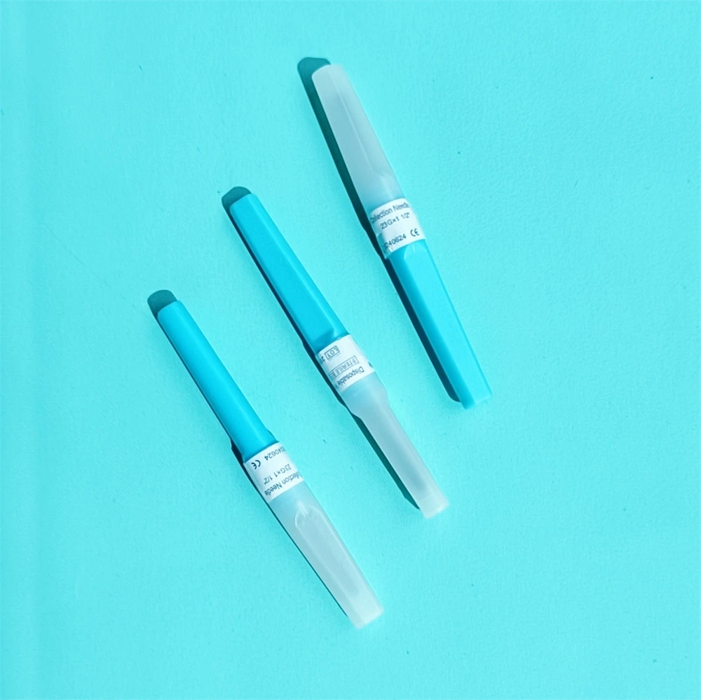 Blood collection needles for vacuum blood collection tubes