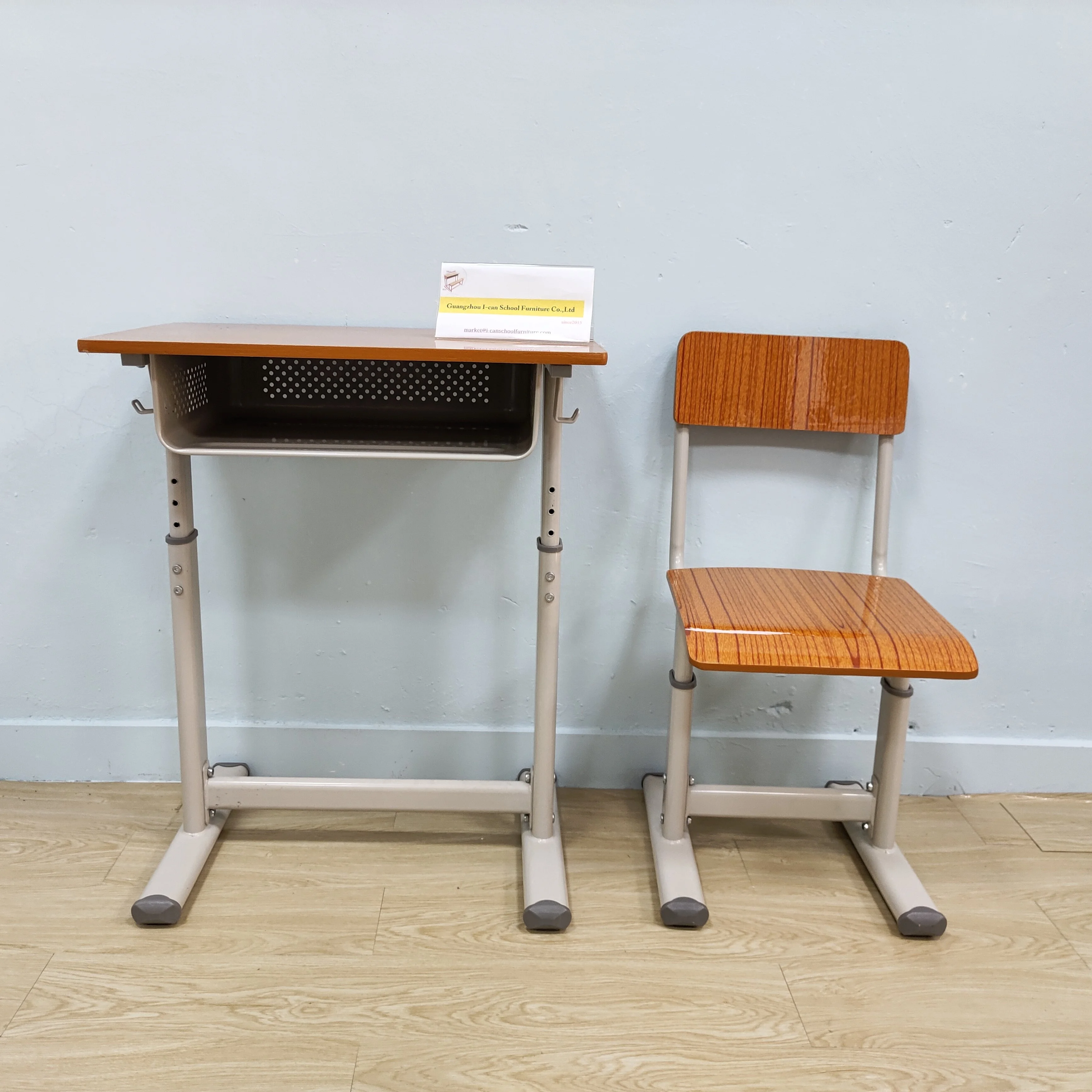 Factory Wholesale School Furniture single Bench Student Desk And Chair Set Reading Table Education Furniture