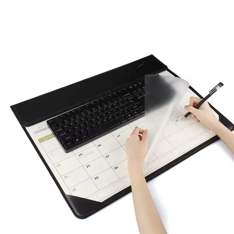 Pu Leather Pad Cheap Monthly Weekly Portable Desk Pad Calendar For Office