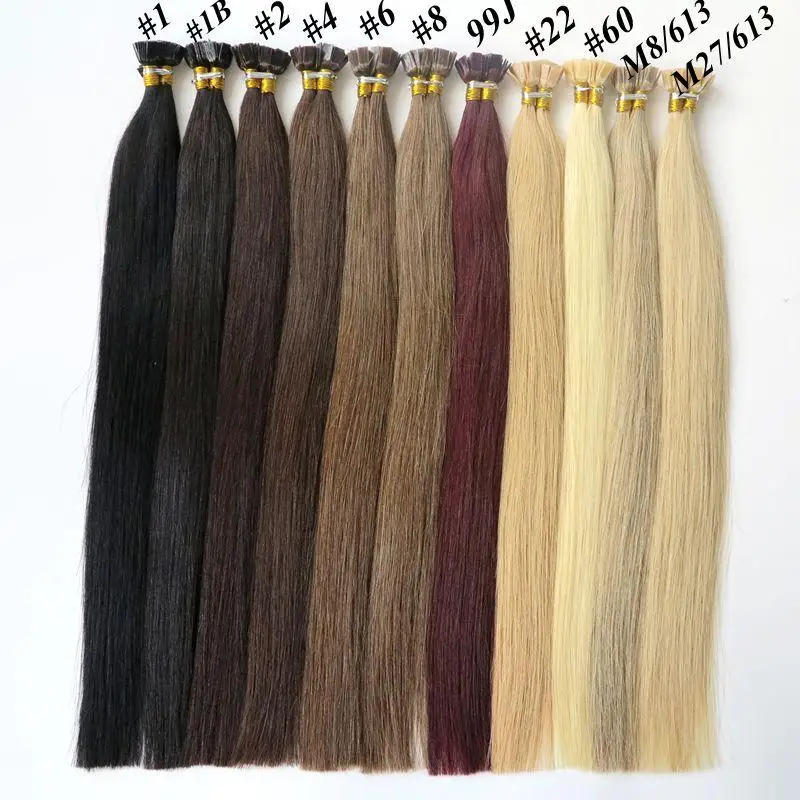 
White market Best Selling Russian hair russian hair extensions flat tip russian hair extensions 1g/set 100g/pack 