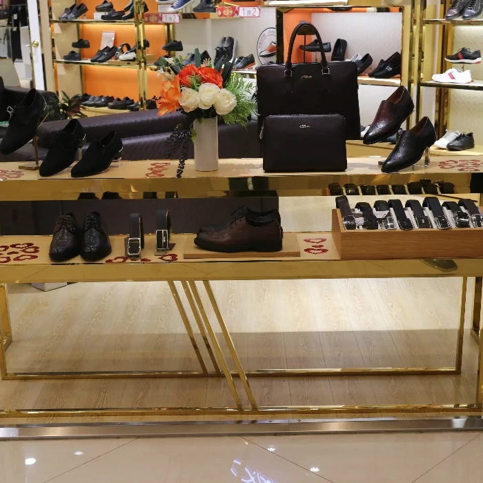 
Customized Metal Bronze Color Retail Display Rack Clothes Cabinet 
