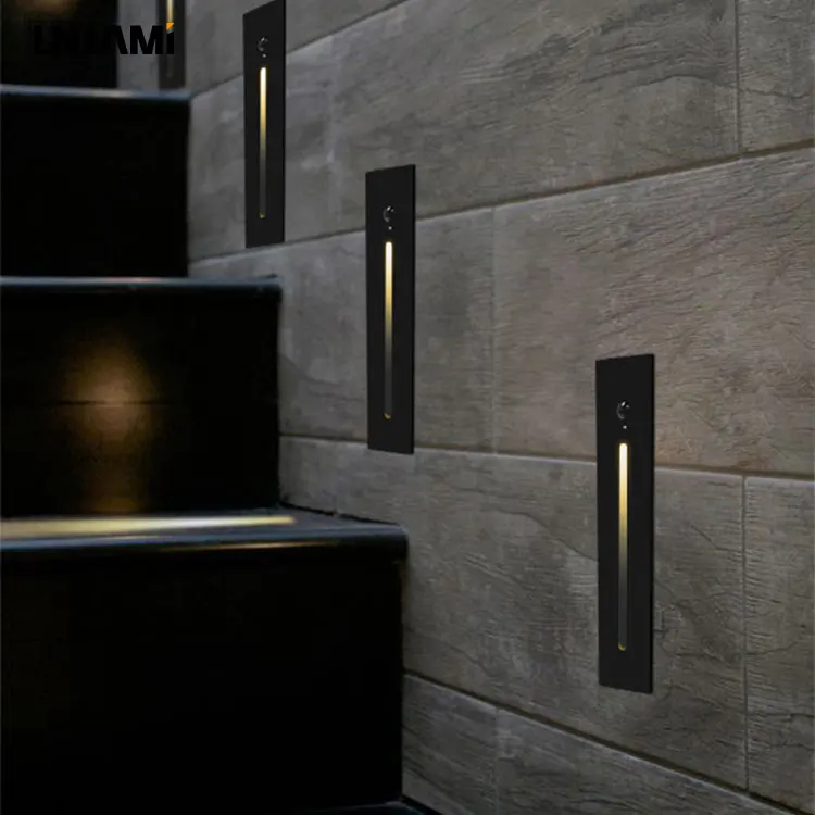 LNJAMI 3W Luxury Design Rectangle Indoor Motion Sensor LED Stair Light For Home Wardrobe Indoor Decor