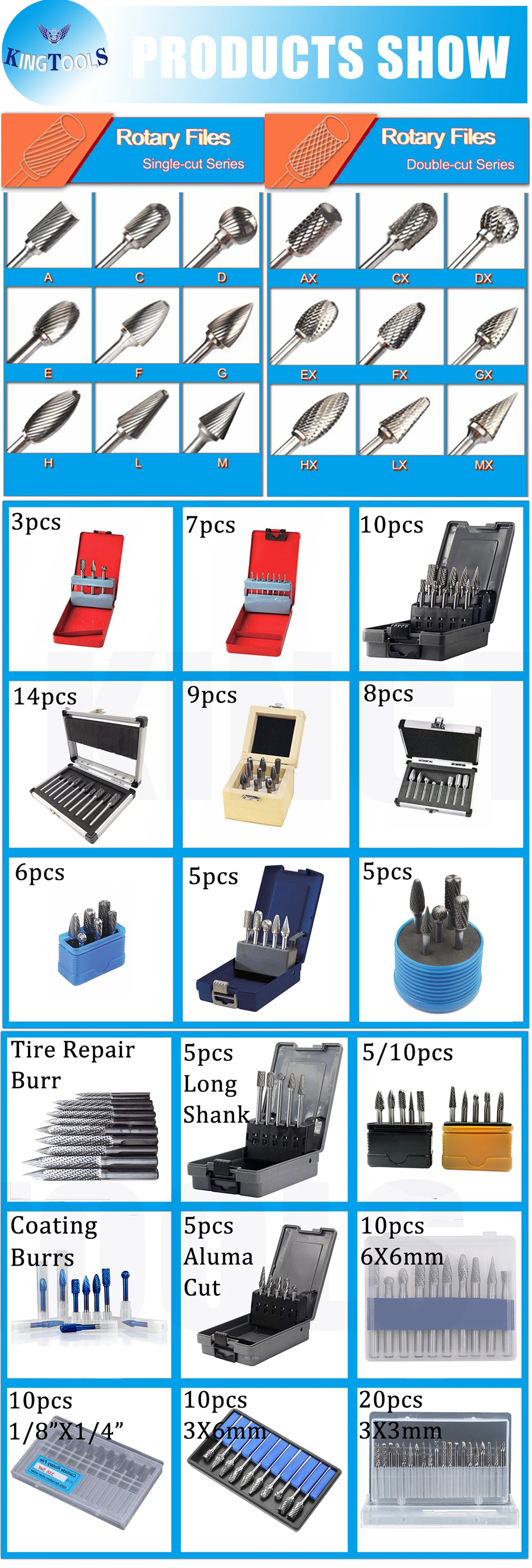 OEM/ODM Power Tools 6mm 1/4'' Shank Dia Metal Wood Grinding Engraving Polishing Porting Tools Singgle Standard Cut Tungsten Rotary Carbide Burr
