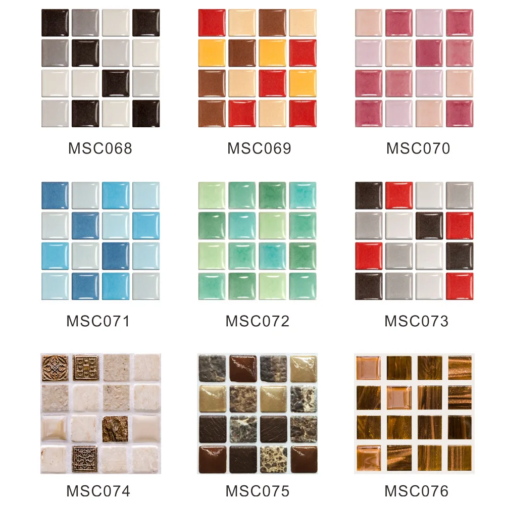 hot selling Wholesale 20*20cm 10 pcs 3D Mosaic Tile Sticking Self adhesive DIY Removable Decorative PVC Wall Sticker