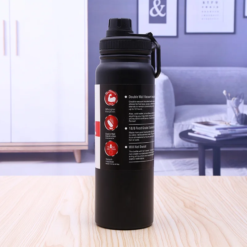 Double Wall Water Bottle Stainless Steel Drinking Flask Vacuum Metal Thermo With Custom Logo
