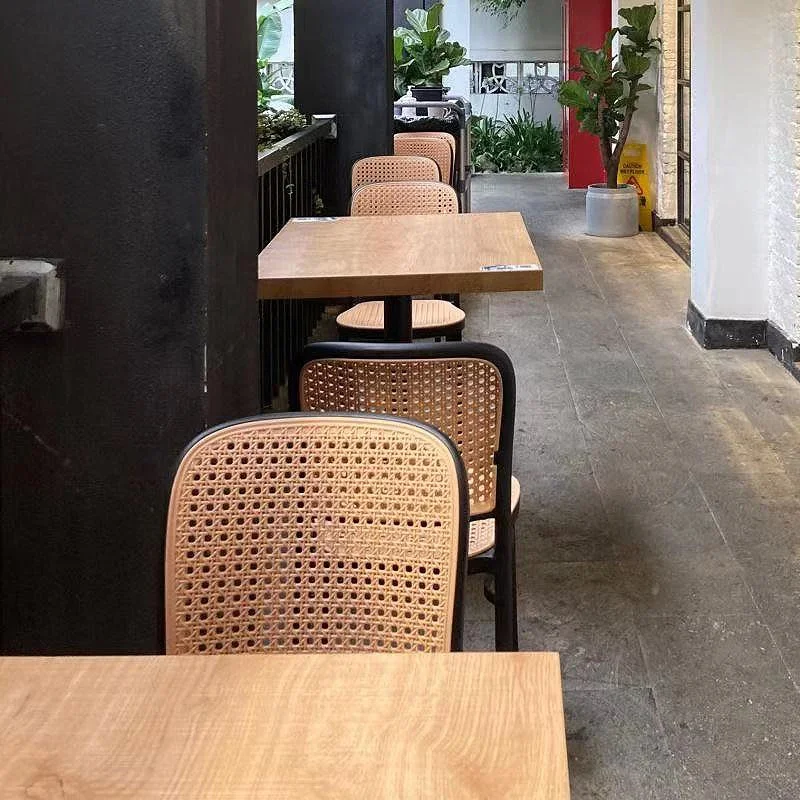 Modern Milk Tea Dessert Shop Square Table Simple Cafe furniture set Fast Food bar Small Round Square Table