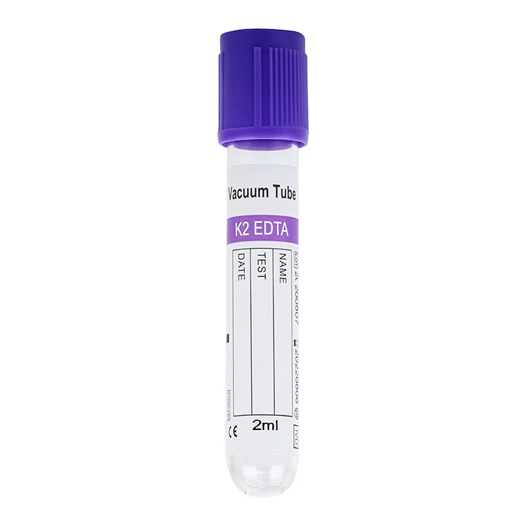 High Quality Different Types Glass Medical Grade 2Ml K2 K3 EDTA Vacuum Blood Sample Collection Plain Tube
