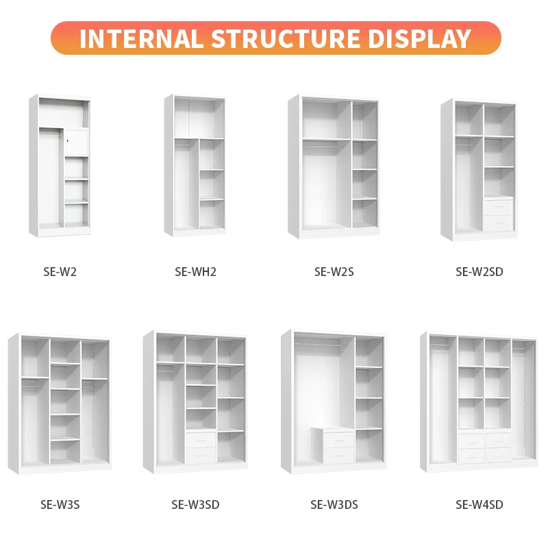 Indonesia Steel Wardrobe clothes Organizer Metal Printed Closet Wardrobe Almirah iron wardrobe almari pakaian besi