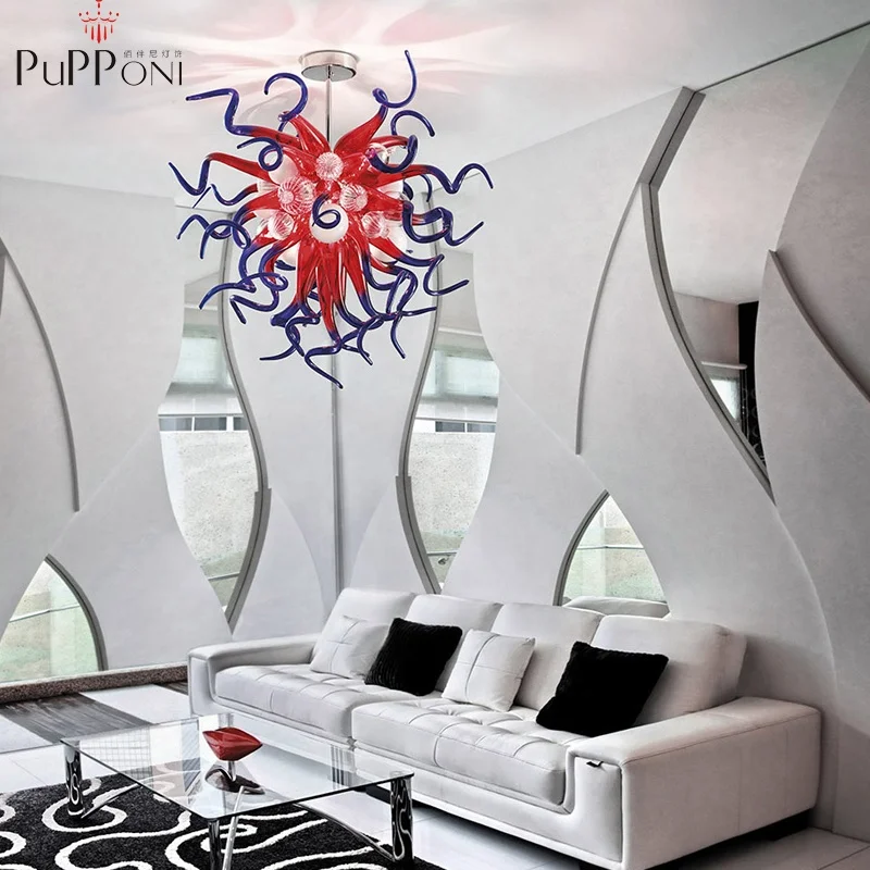 Murano Blue Glass Chandelier Handmade Pendant Lights Fixture Chihuly Style Chandelier