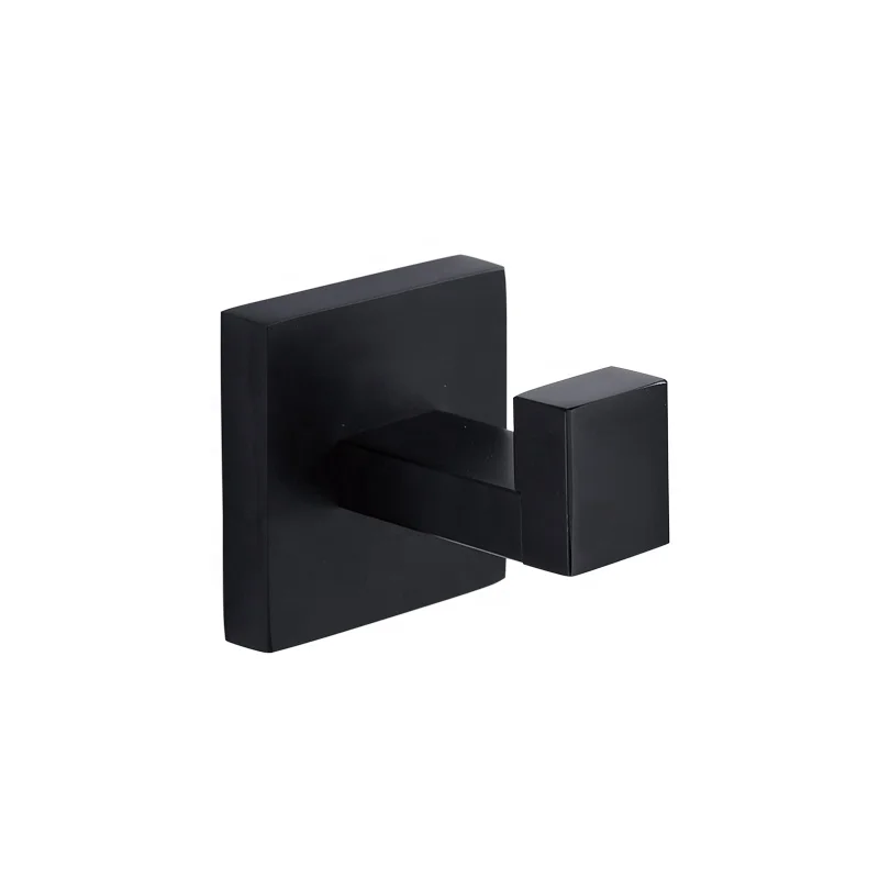 
bathroom accessories new brass black matt square wall mount robe hook 