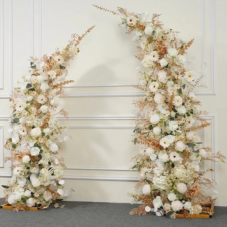 Metal Horn Wedding Arch 2 PCs Set Wedding Floral Arch for Wedding Stage Decoration