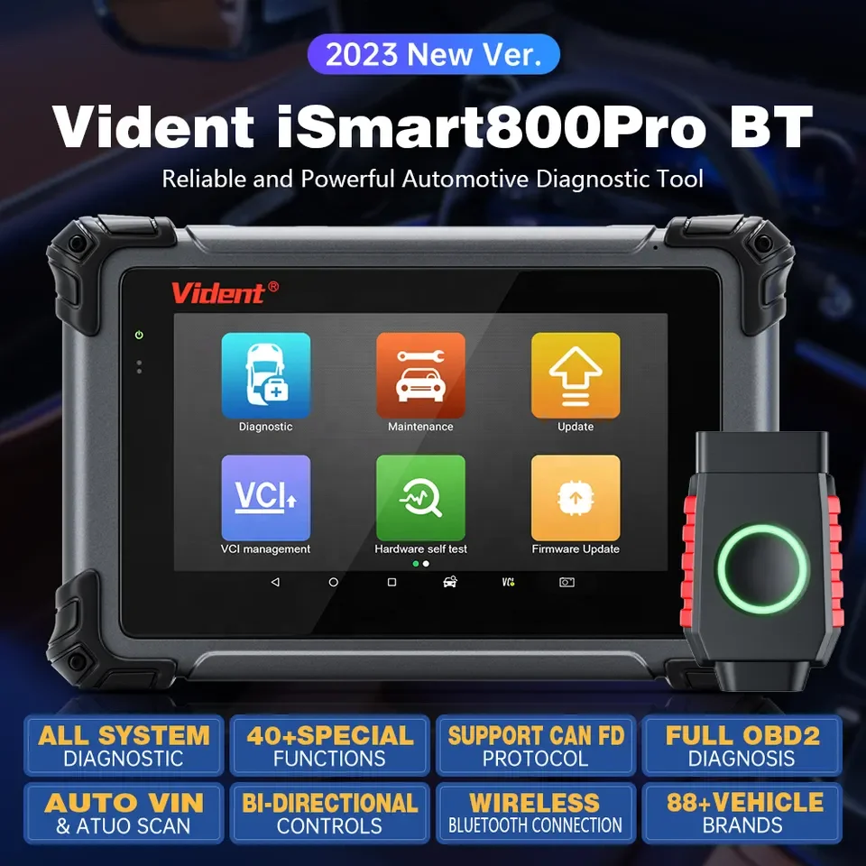 Vident iSmart800 Pro BT All System car Diagnostic Tool Online update OBD2 Code Reader with 40+ Reset Functions Key Programmer