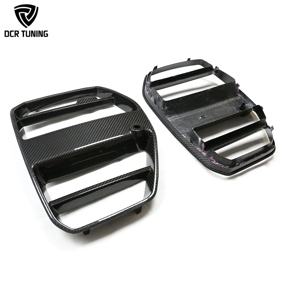 G82 Carbon Fiber Front Grille ST Style for BMW M3 G80 G82 G83 M4 Dry Carbon Front Bumper Kidney Grid Mesh Automotive Accessories