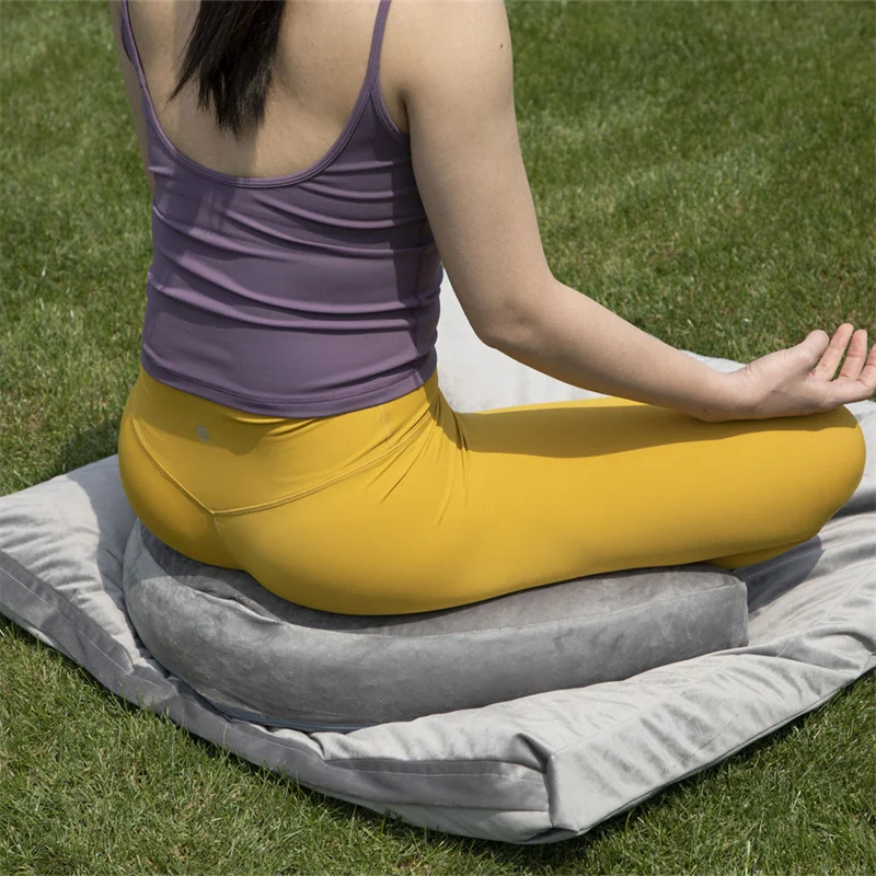 Crescent Velvet Zafu Zabuton Yoga Meditation Pillow Cushion Set Removable Covers