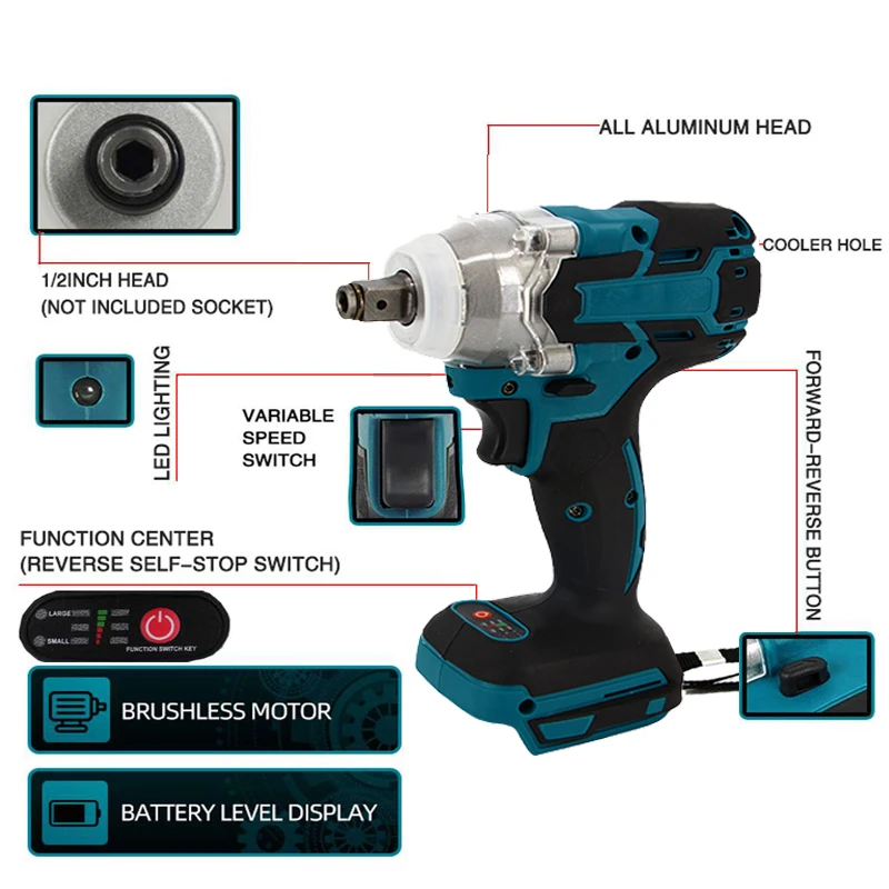 Wholesale 3 In 1 Cordless Power Tools Electric Screwdriver Power Drill Impact Wrench Brushless Electric Wrench Screw Driver