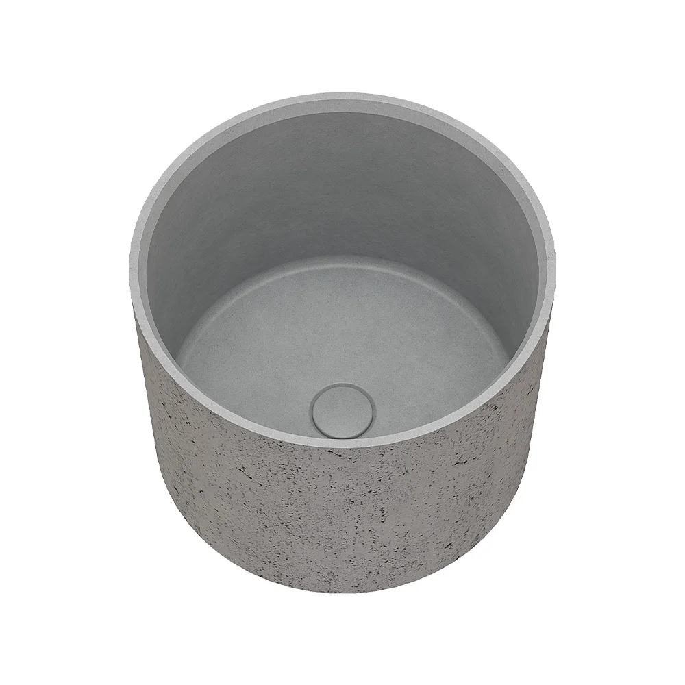wholesale modern new hotel gray sink concrete round surface wormholes basins bathroom basin hand wash basin