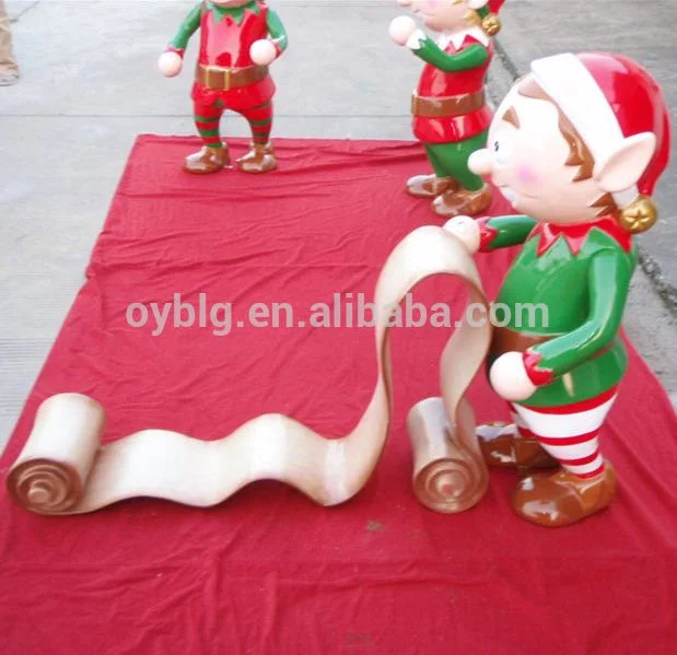 Elfish christmas decorations elf Christmas figure fiberglass life style Elf