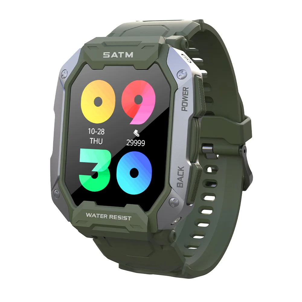 Outdoor C20 Smart Watch Men 5 ATM IP68 Waterproof Heart Rate Monitor Blood Pressure Oxygen Fitness Sport Smartwatch