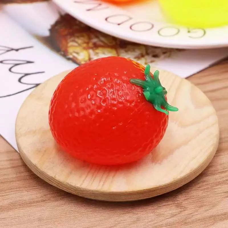 Z122 Latest design Transparent simulation egg decompression water ball fruit toy decompression venting ball prank