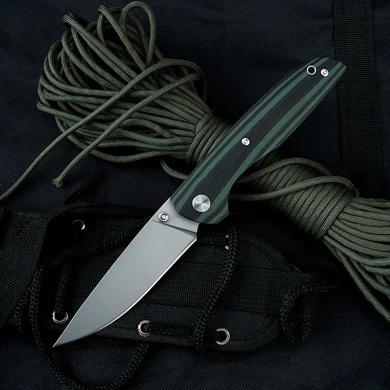 Folding Knife D2 Steel Blade Flipper Tactical Camping Survival Pocket Outdoor Knives With Four Color