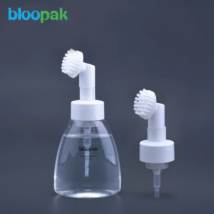 Plastic Packaging Multifunction Shoe Clean PET Liquid Dispensers Soap Foam Pump Bottle with Plastic Brush,bomba dispensadora