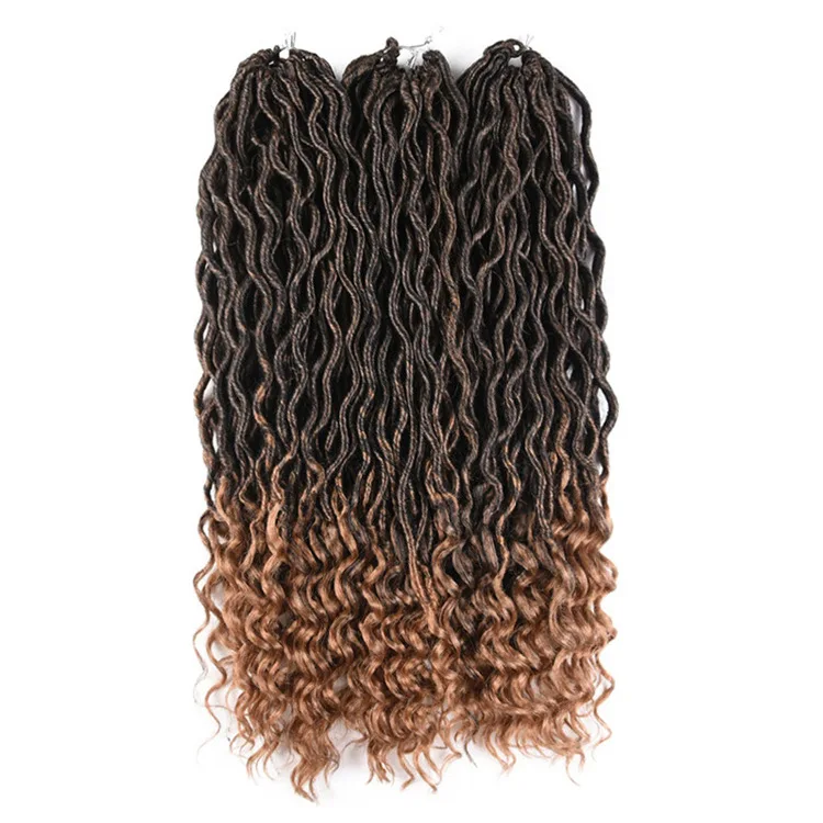 Wholesale Goddess Faux Locs Curly Soft Dread Braids Dreadlock Crochet Hair Extensions