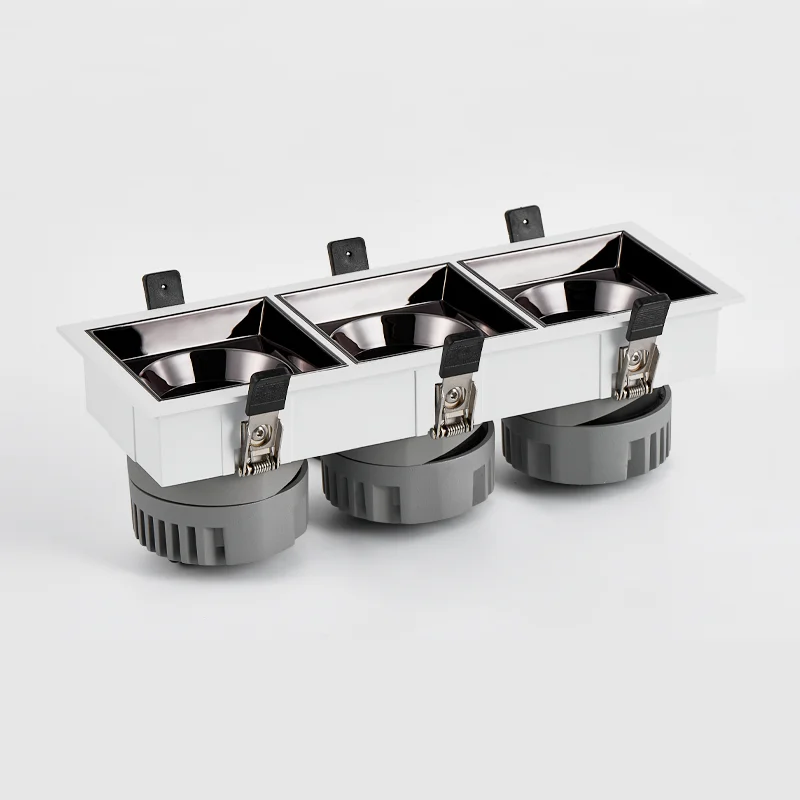 Ceiling Recessed Led Downlight Square Cob Single Twin Triple Grille Led Light Double Downlight 12w 7w Led Square Downlight