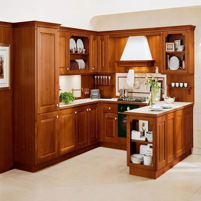 HZ North American Custom Kitchen Solid Wood Light Luxury Furniture Shaker Classic Kitchen Cabinet
