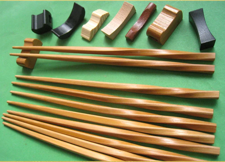 Kitchen Utensils Wood Chopstick Rest Helper Wooden Chopsticks Holder