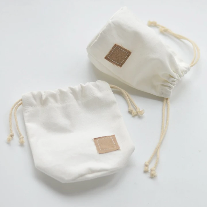 Eco friendly custom logo bags cotton canvas drawstring bags jewelry shoes cosmetic product dust bag
