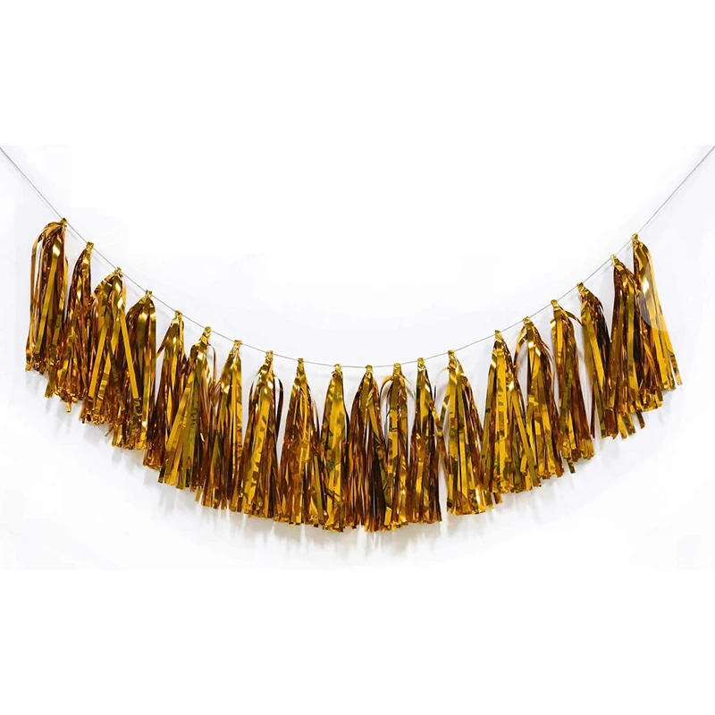Factory Wholesale Party Supplies Foil Paper Tassels Garland