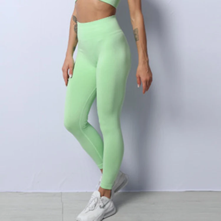 
Custom Logo Women Ladies High Waisted Leggins Workout Fitness Sports Sexy Seamless Gym Leggings 