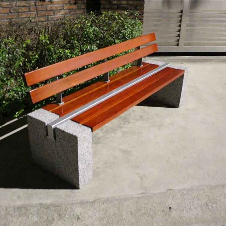 Outdoor furniture China wooden garden bench garden stone bench