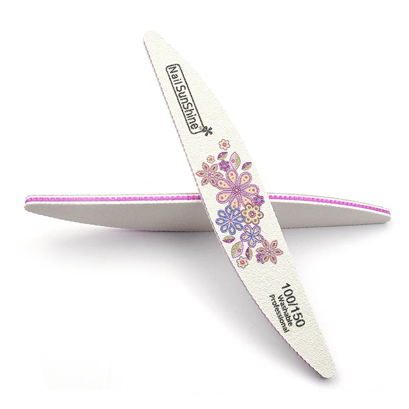 5pcs/lot Nail Files 80/100/150/180/240 Printed Manicure Nail Polish Washable Nails Files SandpaperToolWillow Individual Package