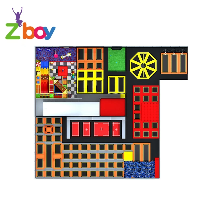 Customized China Factory Kids Multi-function Indoor Amusement Large Trampoline Park Games Jumping