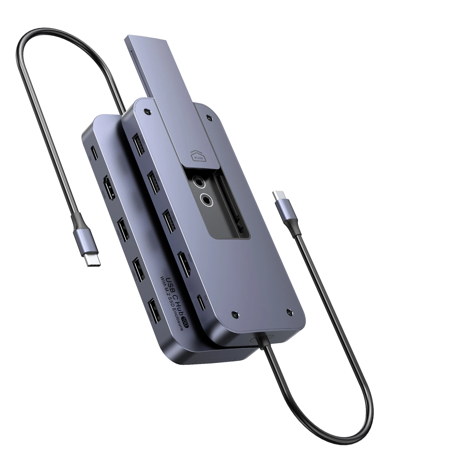 Высокое качество USB Hub & корпус для внешнего жесткого диска 2in1 док-станция 10 Гбит/с скорость передачи данных с + PD + USB 3,1 Поддержка 2230 2242 2260